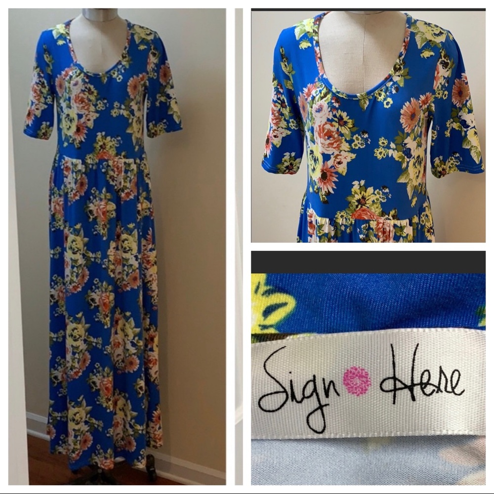 Sign Here Floral Maxi Dress Size XL